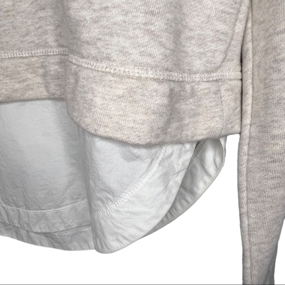 Athleta Heather Cream and White Roamer Zip Back Layered Sweatshirt XS - Picture 5 of 11